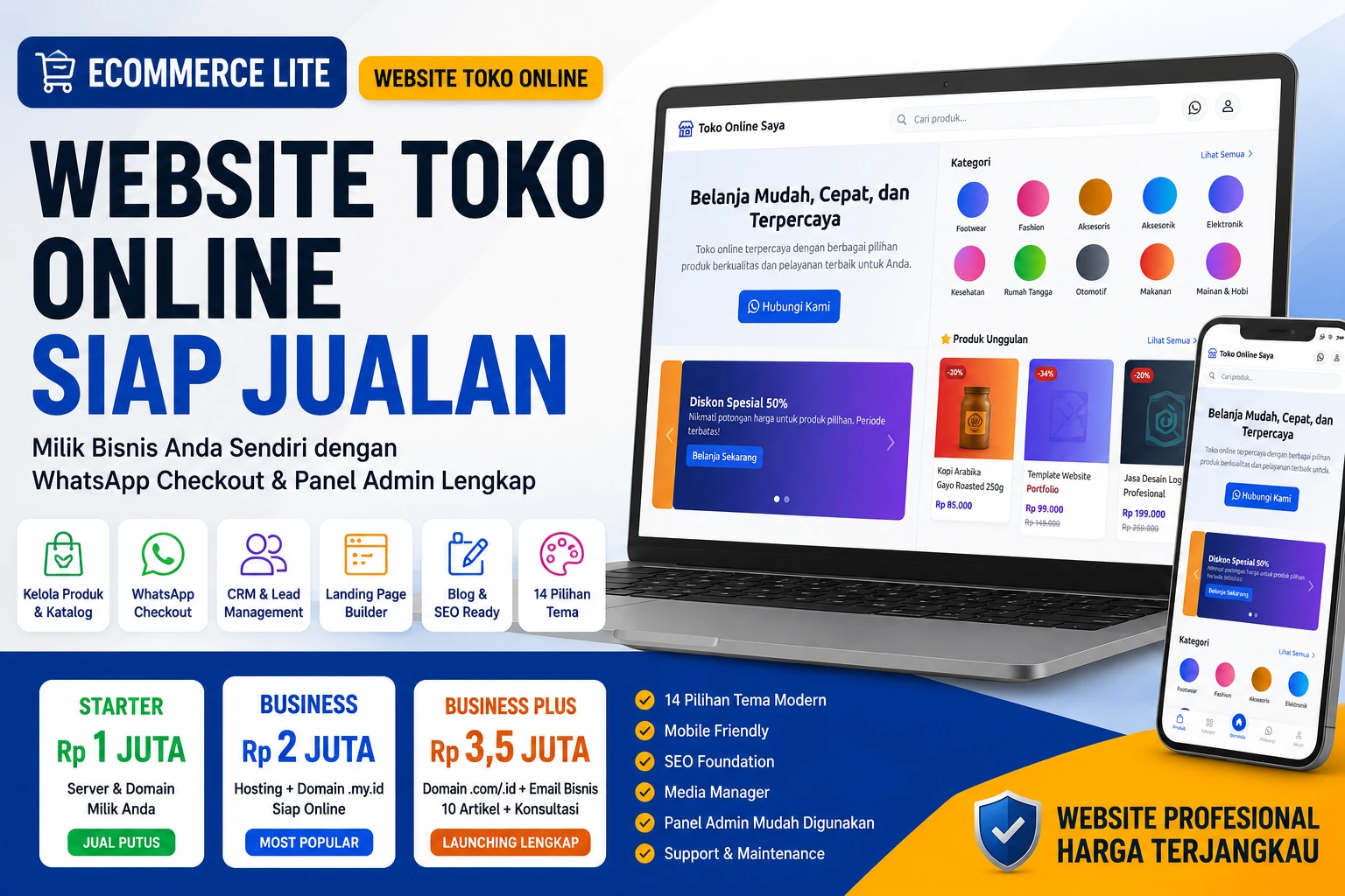 Ecommerce Lite — Website Toko Online Siap Jualan